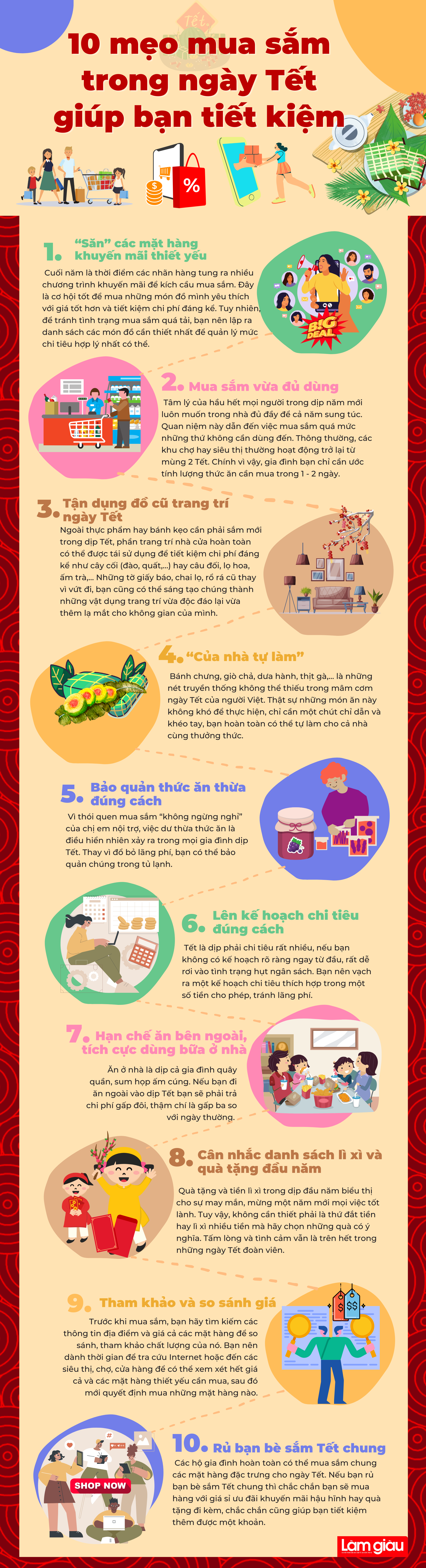 [Infographic]: 10 mẹo mua sắm trong ngày Tết giúp bạn tiết kiệm