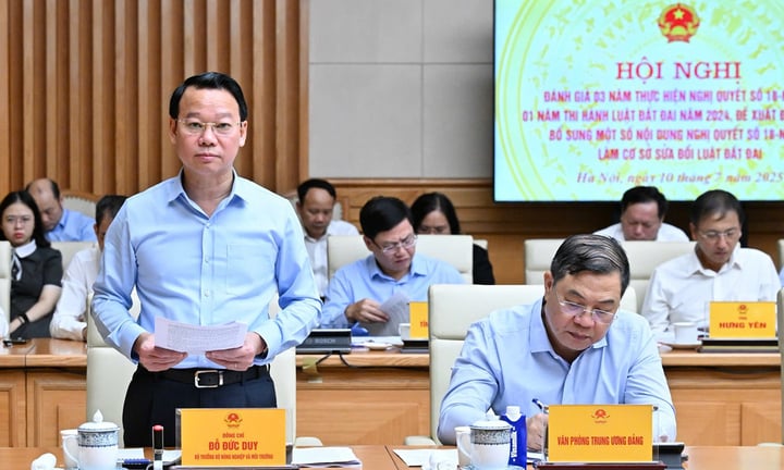 Bộ trưởng Bộ Nông nghiệp và Môi trường Đỗ Đức Duy phát biểu tại hội nghị. (Ảnh: VGP)