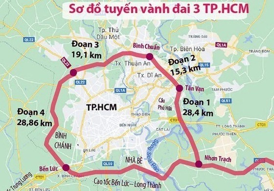 Tuyến đường Vành đai 3 TPHCM hơn 75.000 tỉ đồng, khởi công vào tháng 6.2023